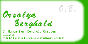 orsolya berghold business card
